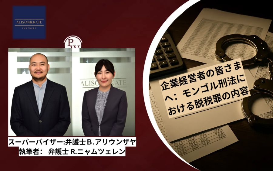 企業経営者の皆さまへ：モンゴル刑法における脱税罪の内容